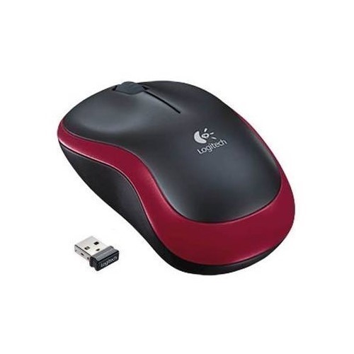 RATON LOGITECH M185 NEGRO/ROJO INALAMBRICO